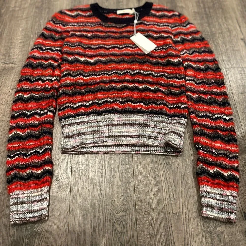 Tory Burch Lurex Stripe Stretch-Mohair Sweater